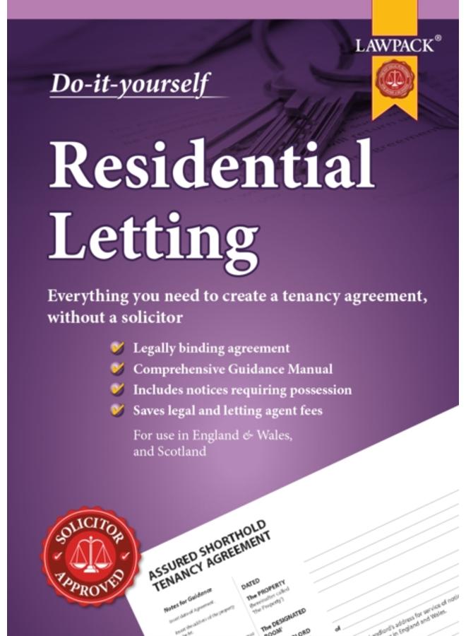 Lawpack Residential Letting DIY Kit : Everything you need to create a tenancy agreement, without a solicitor 