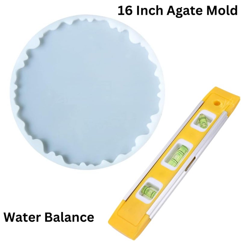 SNOOGG 16-inch Agate Uneven Silicone Mold with Water Balance It's Perfect for Creating Frames Resin Art Decorations and Home Deor DIY Projects - Image 3