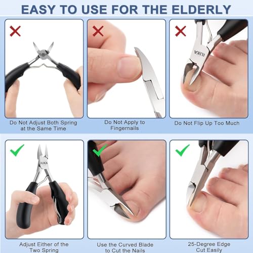 ILIKA Toe Nail Clipper for Ingrown or Thick Toenails, Heavy Duty Toenail Trimmer Nail Clipper Pedicure Tool with Long Handle and Soft Grip for Seniors - Image 5