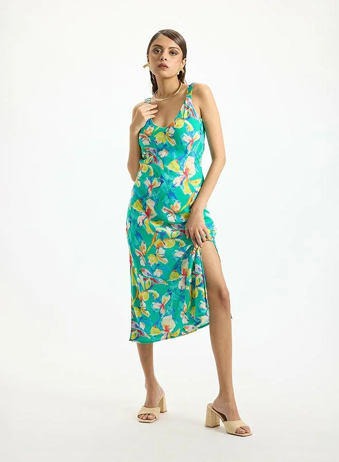 فيرجيو VIRGIO 100% Viscose Floral Midi Dress
