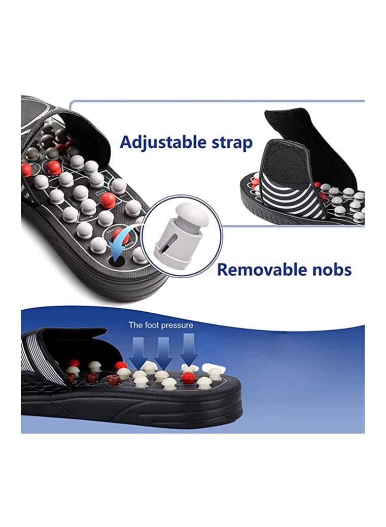 جهاز تدليك القدم بالضغط الإبري بحزام قابل للتعديل مع 78 كرة تدليك دوارة وشرائح ونعال لتخفيف التوتر مصممة لتقليل التوتر وتخفيف الصلابة وتعزيز الدورة الدموية وتوفير الراحة - Image 4