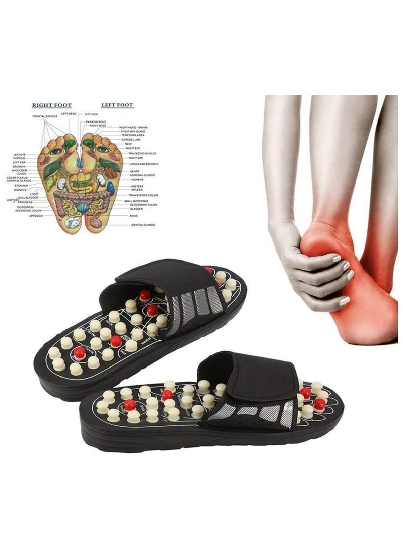 جهاز تدليك القدم بالضغط الإبري بحزام قابل للتعديل مع 78 كرة تدليك دوارة وشرائح ونعال لتخفيف التوتر مصممة لتقليل التوتر وتخفيف الصلابة وتعزيز الدورة الدموية وتوفير الراحة - Image 1