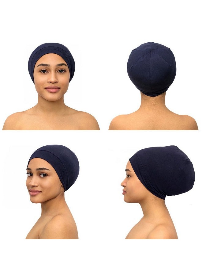 CAPLORD Silk Satin Bonnet Hair Cover Sleep Cap For Sleeping Beanie Hat Adjustable Stay On Headwear Lined Natural Nurse Cap For Women  - Image 3