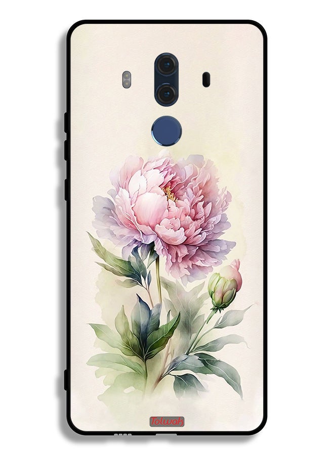 Tolwak Huawei Mate 10 Pro Protective Case Cover Watercolor Rose Paint Art - Image 2