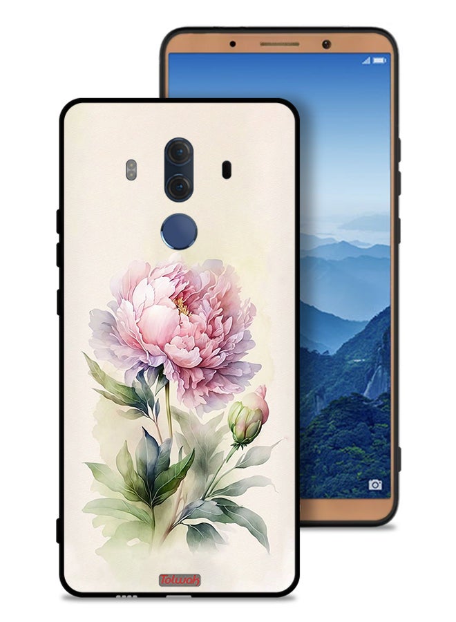 Tolwak Huawei Mate 10 Pro Protective Case Cover Watercolor Rose Paint Art - Image 1