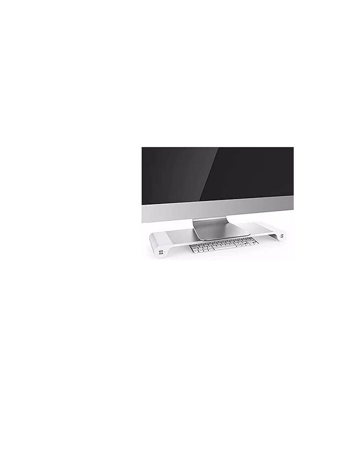 ALUMINUM Aluminum Monitor Stand Space Bar for Laptop iMac MacBook Air Pro Stand Holder Dock Desk 4 Port USB charger  - Image 1