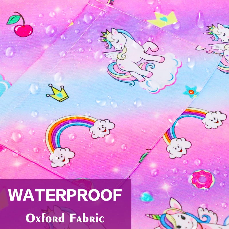 PASHOP 2 Pack Kids Apron Rainbow Unicorn Toddler Apron With Pockets for Kids Girls Boys Cooking Baking Painting - Image 3
