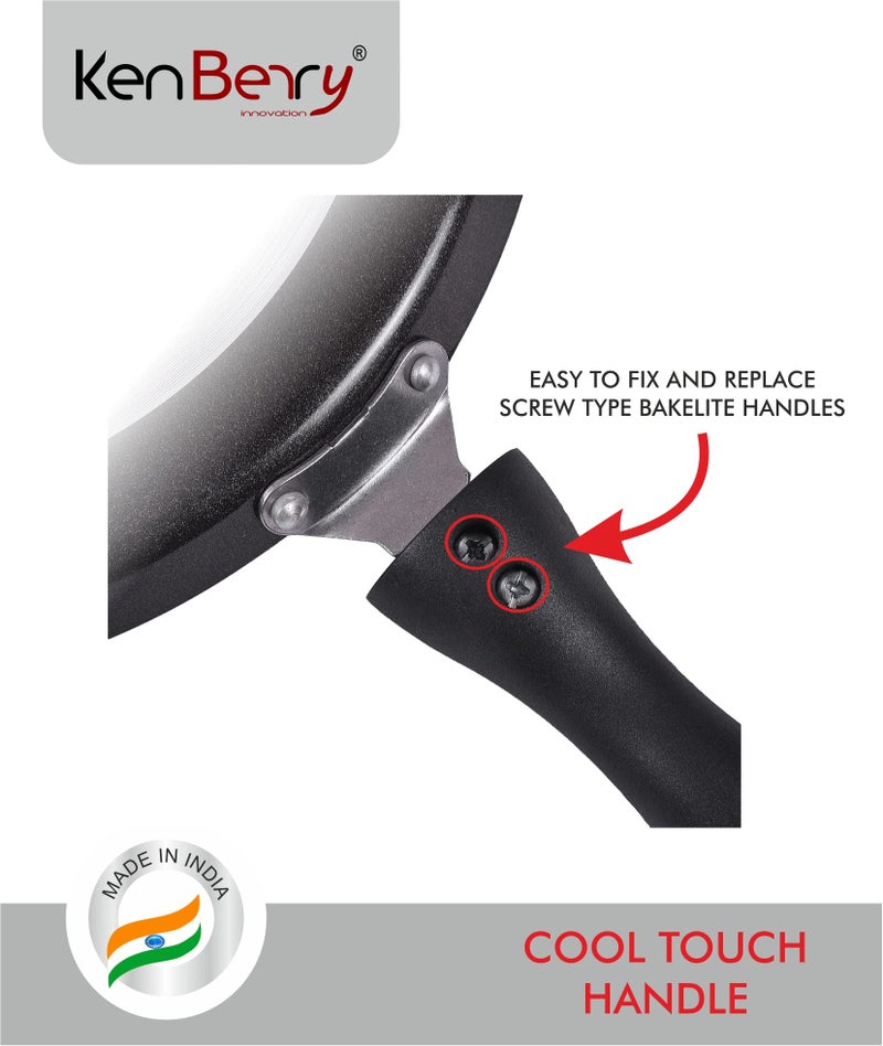 KenBerry Granite Finish Signature Tawa 28 cm Diameter | Multi Layer Non Stick Coated | Dosa | Paratha | Cookware | Kitchen Tawa (Non-Induction Base,Aluminium, Non-Stick) - Image 3