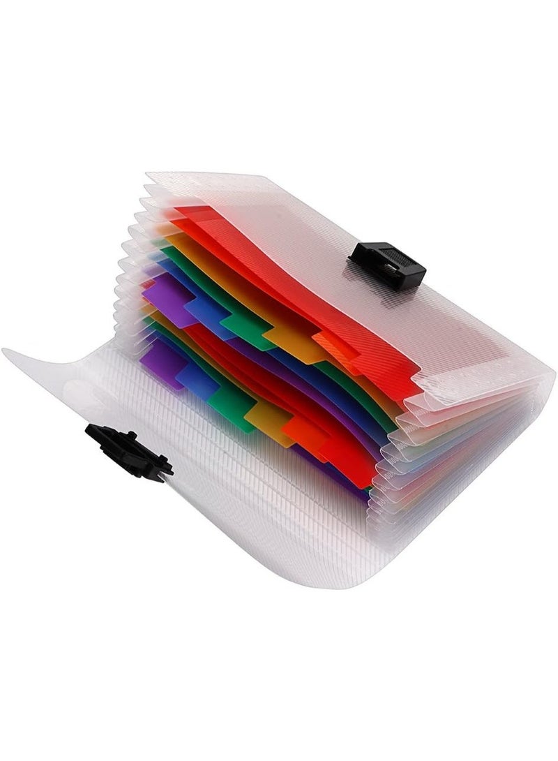 13 Pocket Rainbow Index Accordion File Organizer - A6 Portable Plastic Document Wallet for Cards, Coupons, Receipts, Tax Items - Image 4