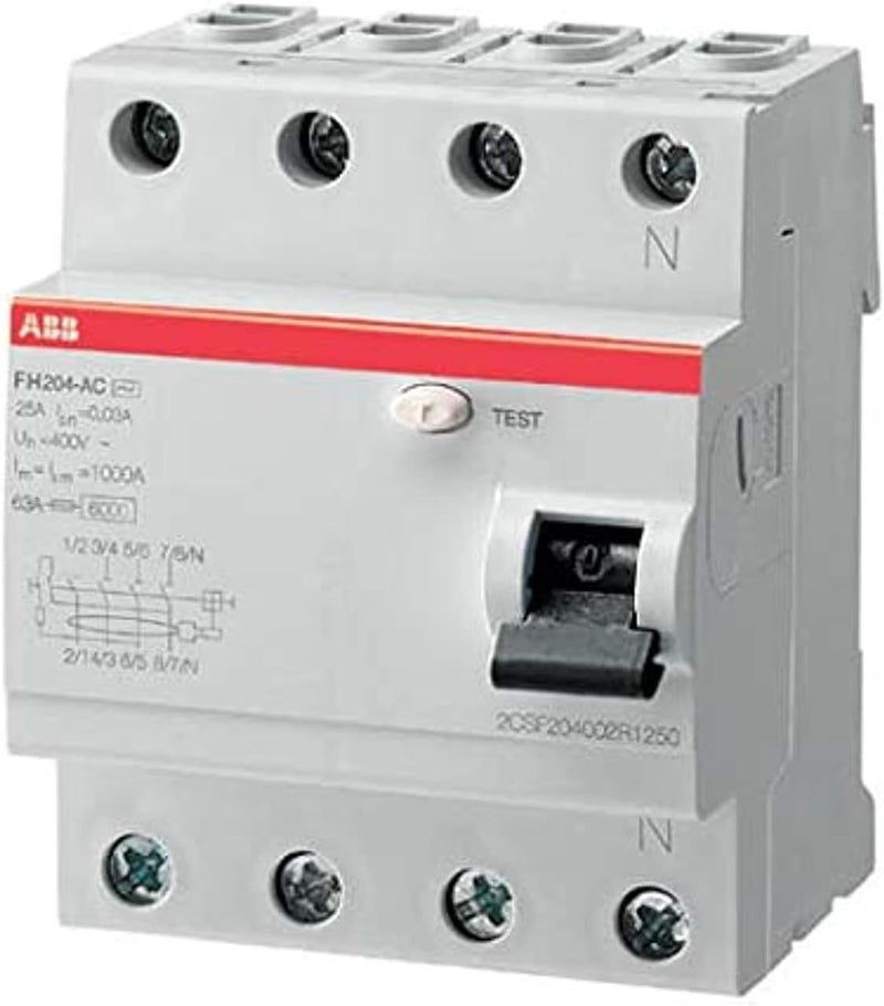 ABB Earth Leakage Circuit Breaker 40A 4 Pole 30mA