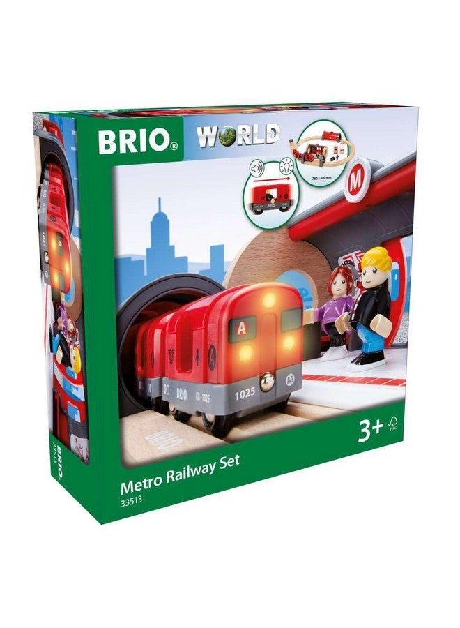 Brio BRIO 33513 Metro Railway Set | 20 Piece Train Toy with Accessories and Wooden Tracks for Kids Age 3 and Up  - Image 1