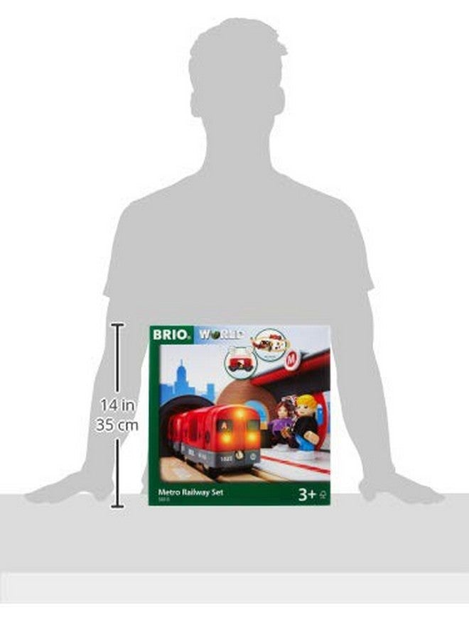 Brio BRIO 33513 Metro Railway Set | 20 Piece Train Toy with Accessories and Wooden Tracks for Kids Age 3 and Up  - Image 3