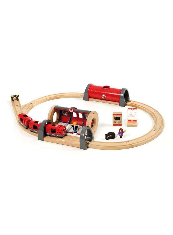 Brio BRIO 33513 Metro Railway Set | 20 Piece Train Toy with Accessories and Wooden Tracks for Kids Age 3 and Up  - Image 4