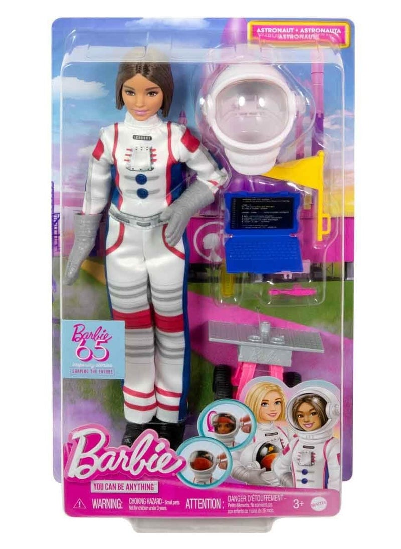 Barbie BARBIE 65TH ANNIVERSARY CAREERS ASTRONAUT DOLL & 10 ACCESSORIES INCLUDING ROLLING ROVER & SPACE HELMET 