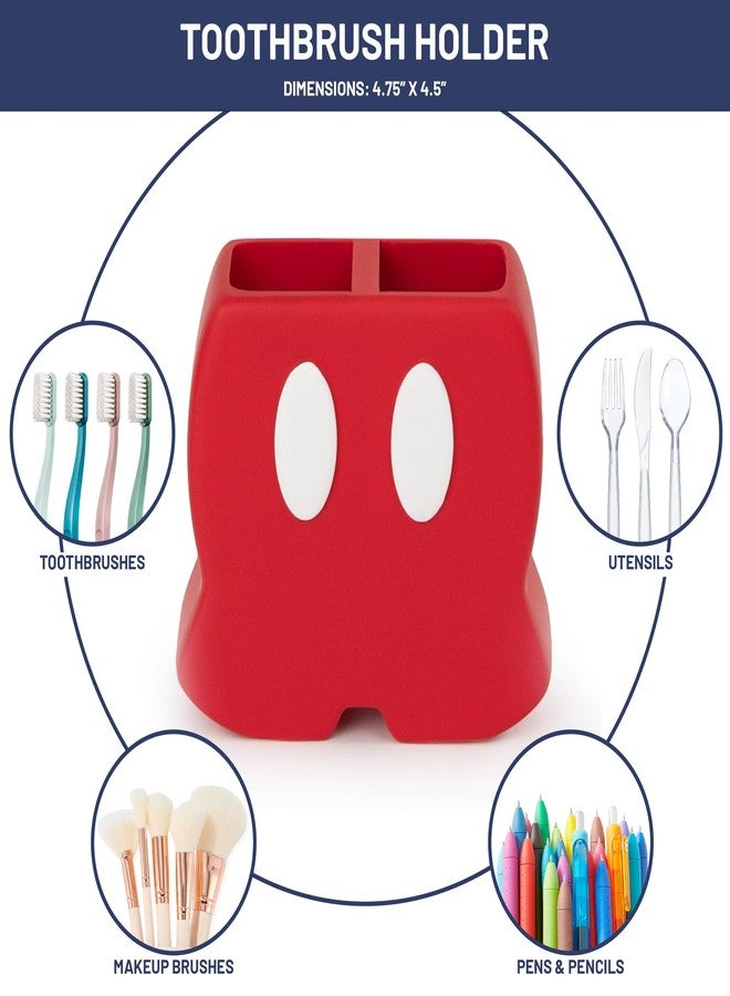 Jay Franco Disney Mickey Mouse Bathroom Accessories - 2 Piece Black & Red Resin Bathroom Décor and Storage Set Includes Toothbrush Holder and Soap Dish Set - Image 2