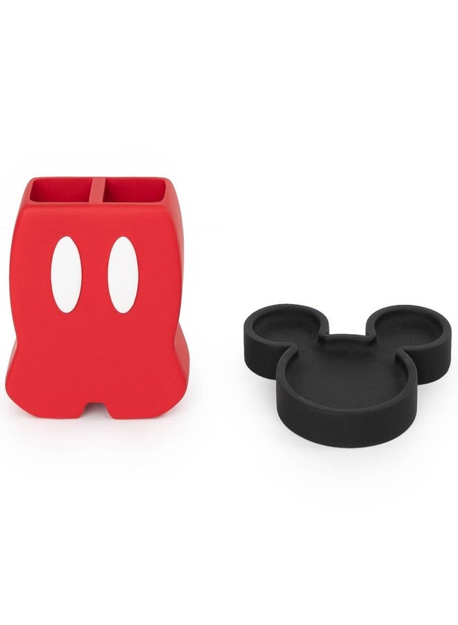 Jay Franco Disney Mickey Mouse Bathroom Accessories - 2 Piece Black & Red Resin Bathroom Décor and Storage Set Includes Toothbrush Holder and Soap Dish Set - Image 1