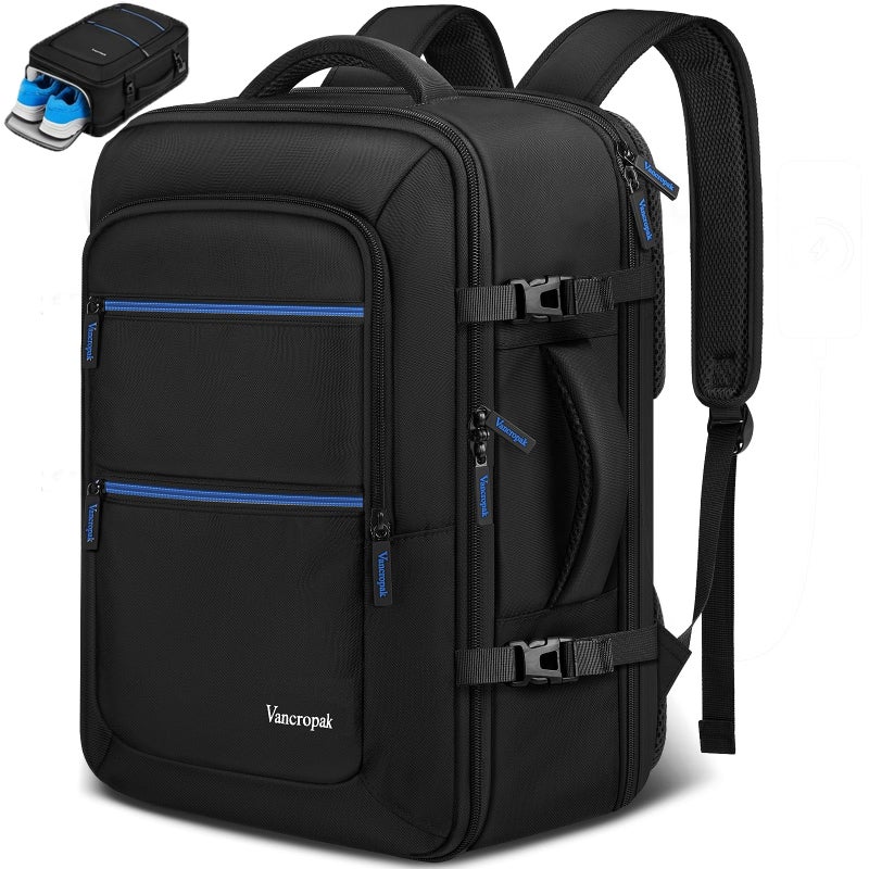 Vancropak Spirit Airlines Personal Item Bag 18x14x8 Backpack TSA Approved Underseat Travel Backpack with Shoe Compartment Removable for Men Women Lightweight Luggage Bag Fit 173 inch Laptop - Image 2