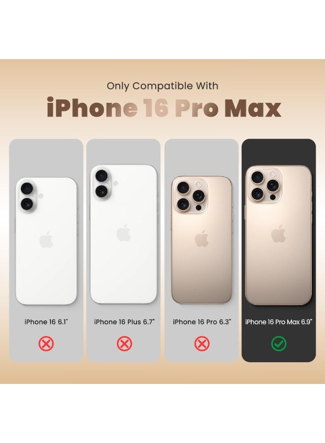 جولبينبوكس تيتانيوم الصحراء لغطاء آيفون 16 برو ماكس مع حامل مغناطيسي دوار 360°، متوافق مع ماجسيف، حماية من السقوط، حامل حلقي مدمج، غطاء هاتف بتحكم بالكاميرا لهاتف 16 برو ماكس، وردي ذهبي/شفاف - Image 5