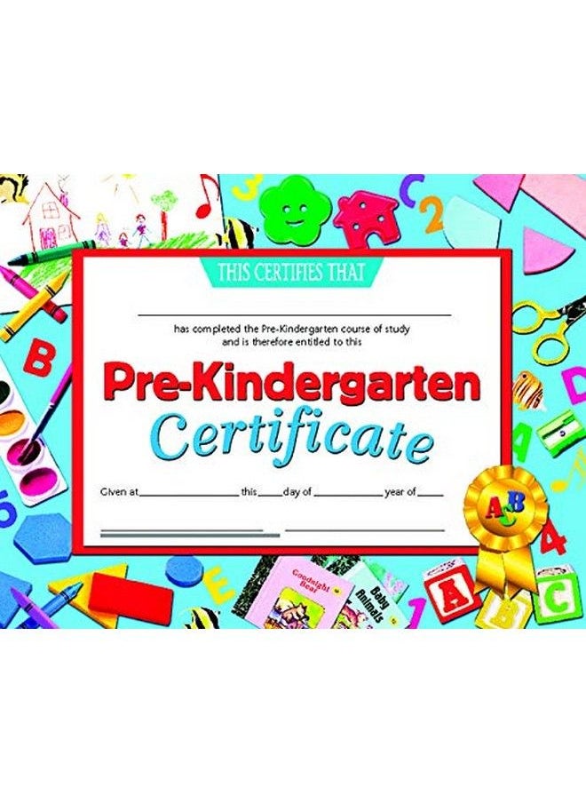 Hayes 078300 Pre Kindergarten Certificate 8 1/2" X 11" Size Paper Multi  - Image 1