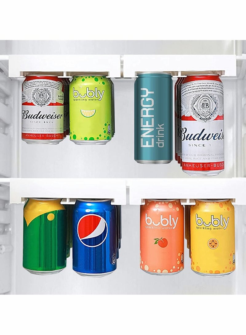 SYOSI 2 Pcs Hanging Soda Organizer, Hanging Can Dispenser for Soda Seltzer for Refrigerator More 50% Space Save Fridge Organizer, Soda Fridge Storage, 8 Standard Cans Pop Soda Can Beverage Holder Storage - Image 1