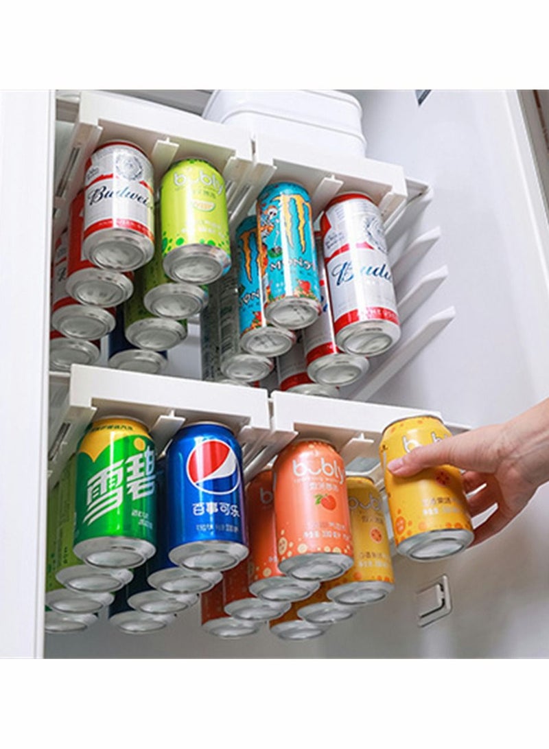 SYOSI 2 Pcs Hanging Soda Organizer, Hanging Can Dispenser for Soda Seltzer for Refrigerator More 50% Space Save Fridge Organizer, Soda Fridge Storage, 8 Standard Cans Pop Soda Can Beverage Holder Storage - Image 5