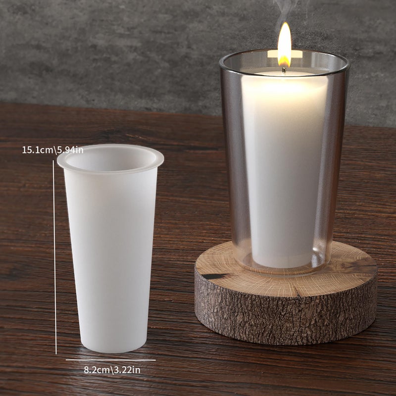 ESEENS 2 Pack 3 * 6 Inch Votive Candle Mold - Cylinder Candle Silicone 3D Molds for Pray, Peony & Home Decor - Resin Casting & Soap Making Molds - Image 3