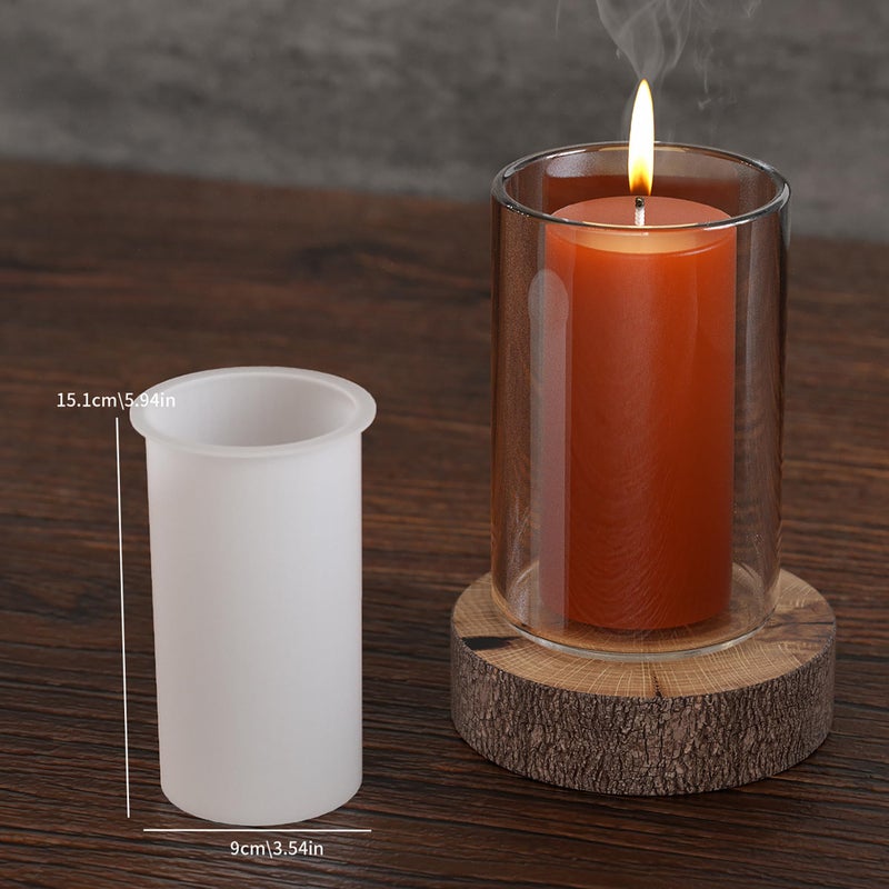 ESEENS 2 Pack 3 * 6 Inch Votive Candle Mold - Cylinder Candle Silicone 3D Molds for Pray, Peony & Home Decor - Resin Casting & Soap Making Molds - Image 2