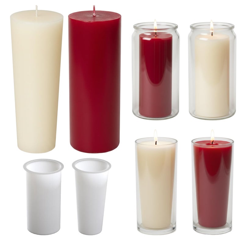 ESEENS 2 Pack 3 * 6 Inch Votive Candle Mold - Cylinder Candle Silicone 3D Molds for Pray, Peony & Home Decor - Resin Casting & Soap Making Molds - Image 1