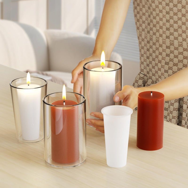 ESEENS 2 Pack 3 * 6 Inch Votive Candle Mold - Cylinder Candle Silicone 3D Molds for Pray, Peony & Home Decor - Resin Casting & Soap Making Molds - Image 5
