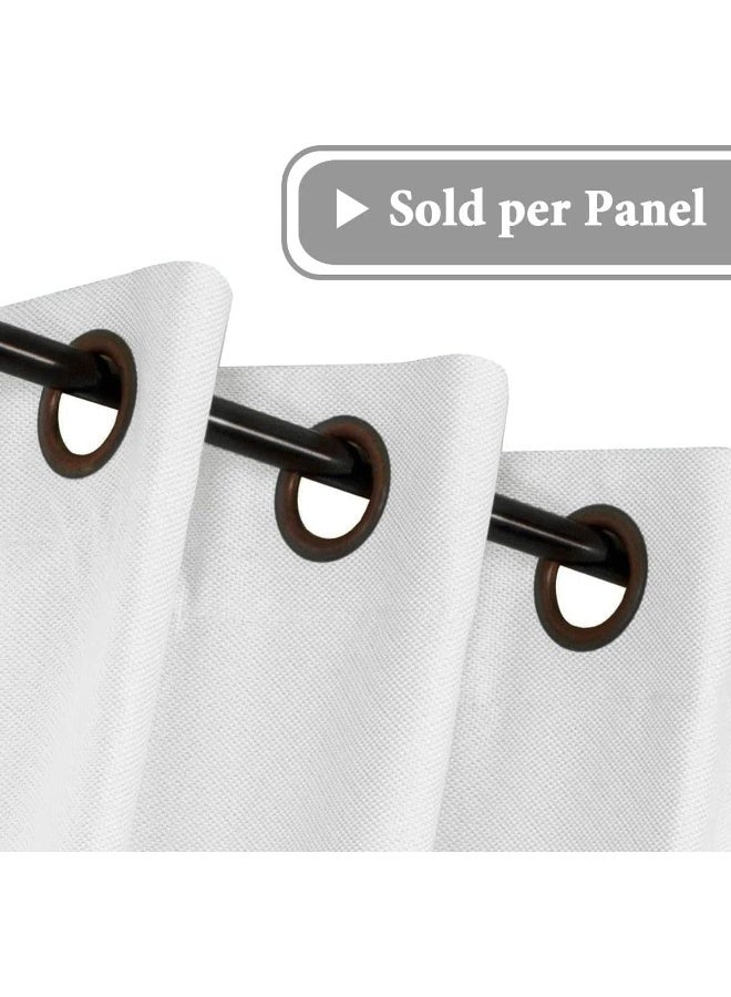 H.VERSAILTEX Room Darkening Linen Curtain for Bedroom/Living Room Extra Wide Blackout Curtains 100 x 96 Inches for Patio Glass Door, Primitive Textured Thick Linen Burlap Look Fabric, Pure White - Image 2