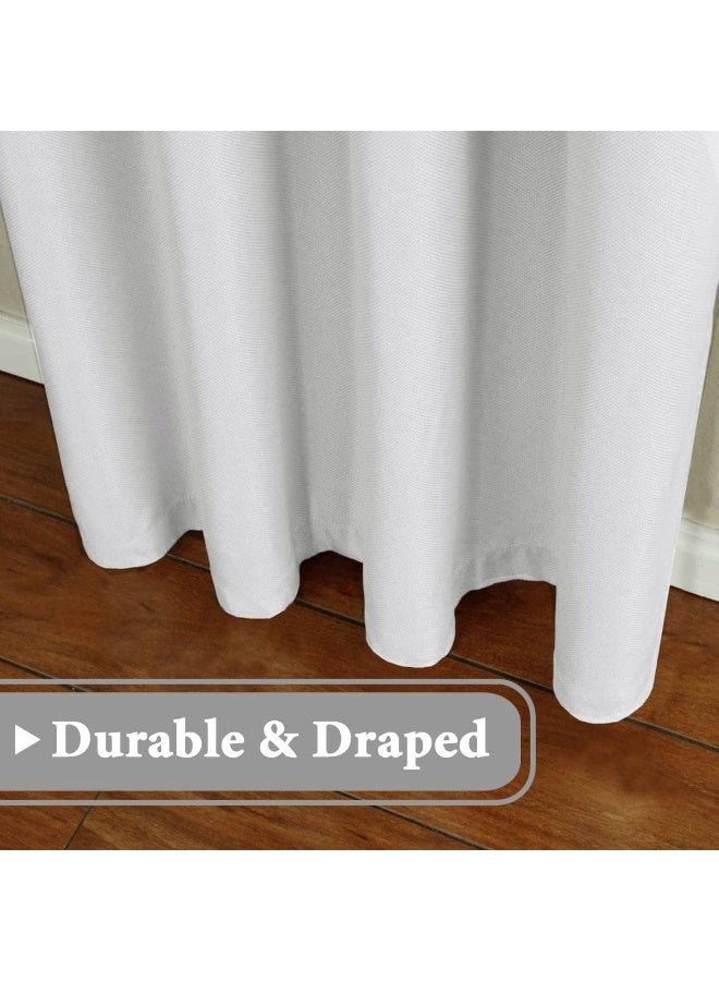 H.VERSAILTEX Room Darkening Linen Curtain for Bedroom/Living Room Extra Wide Blackout Curtains 100 x 96 Inches for Patio Glass Door, Primitive Textured Thick Linen Burlap Look Fabric, Pure White - Image 3