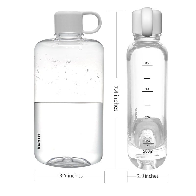 ALLKELR Portable Flat Water Bottle, BPA Free Tritan Plastic Travel Water Bottle for Camping, Fitness, Outdoor Sports, Fits Purse and Pocket (White, 16.9 oz) - Image 5