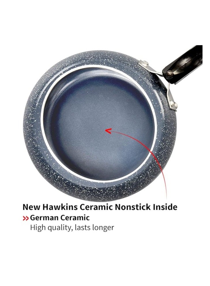 Hawkins Hawkins 2 Litre Ceramic Nonstick Pressure Cooker, Induction Inner Lid Cooker, Granite Contura shaped Cooker, Best Cooker, Blue (ICC20)  - Image 2
