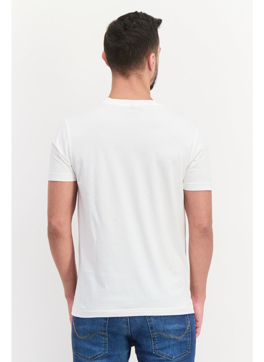 Free Soul Men Crew Neck Short Sleeve Graphic Print Troon T-Shirt, White  - Image 4