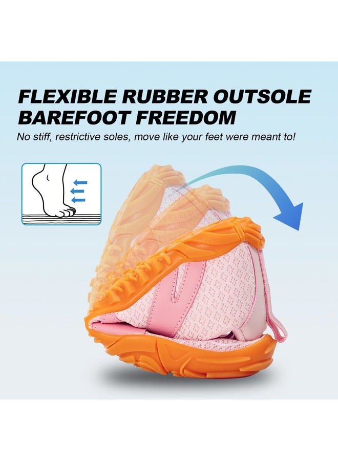 ELETON Hike Barefoot Shoes Womens Men Footwear,Pro-Healthy&Non-Slip Water Shoe for Women Men, Wide Toe Running Shoes Boots Sneakers Unisex, Pink-new, 8.5 Women/7 Men - Image 2