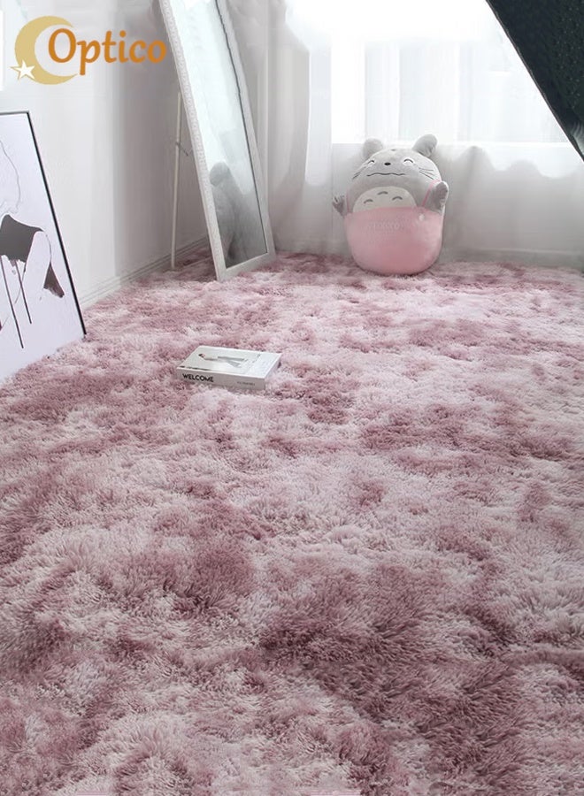Optico Super Soft Fluffy Carpets Tie-Dye Rugs for Living Room Bedroom Girls Kids Room Nursery Home Decor Non-Slip Machine Washable Carpet - Image 1