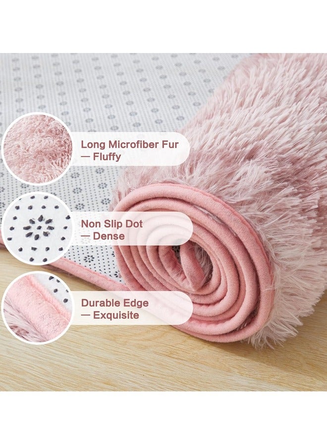 Optico Super Soft Fluffy Carpets Tie-Dye Rugs for Living Room Bedroom Girls Kids Room Nursery Home Decor Non-Slip Machine Washable Carpet - Image 3