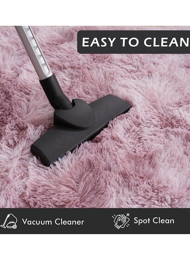 Optico Super Soft Fluffy Carpets Tie-Dye Rugs for Living Room Bedroom Girls Kids Room Nursery Home Decor Non-Slip Machine Washable Carpet - Image 4