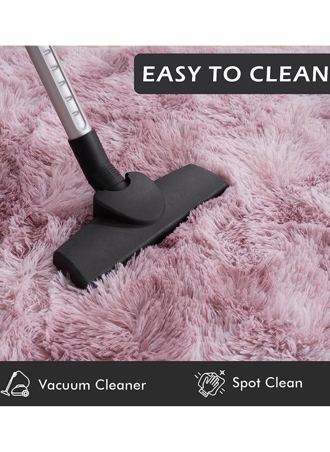 Optico Super Soft Fluffy Carpets Tie-Dye Rugs for Living Room Bedroom Girls Kids Room Nursery Home Decor Non-Slip Machine Washable Carpet  - Image 4