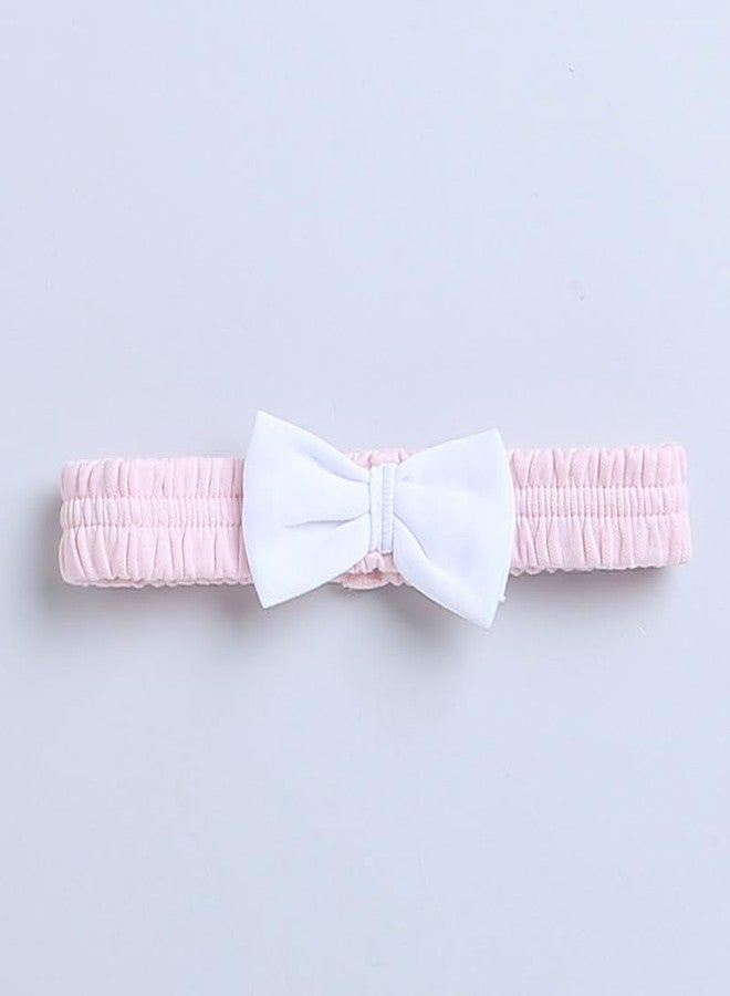 BUMZEE Pink Girls Half Sleeves Cotton Frock with Headband Age - 6-12 Months (Peb9062C-pnk) - Image 3