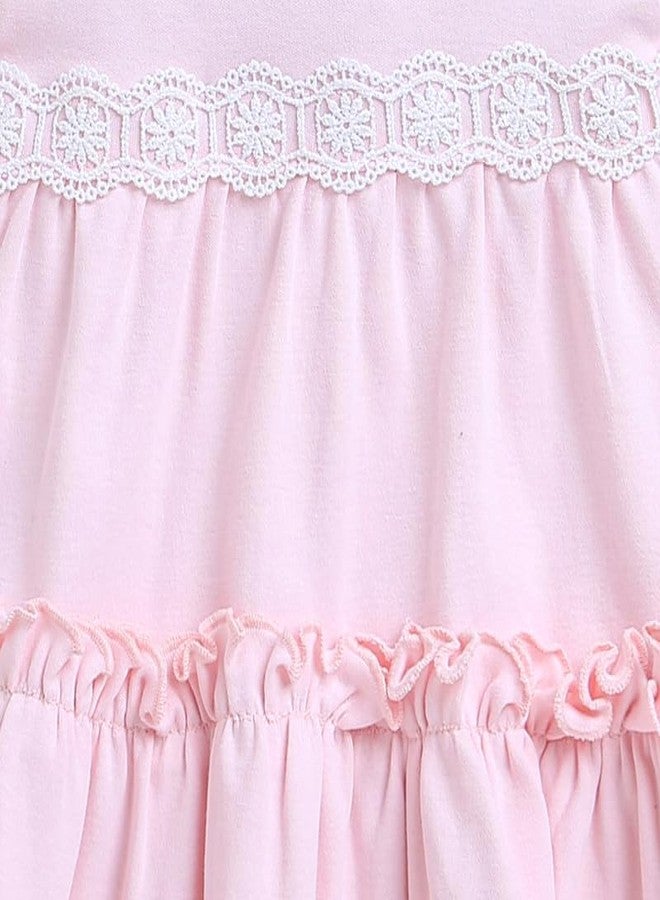 BUMZEE Pink Girls Half Sleeves Cotton Frock with Headband Age - 6-12 Months (Peb9062C-pnk) - Image 4