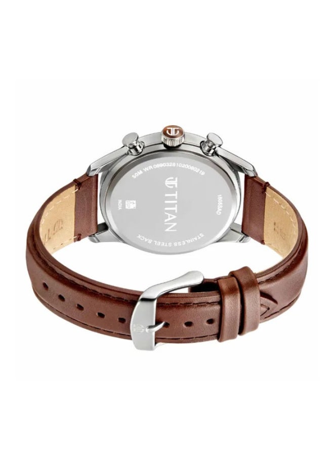TITAN Elmnt Brown Dial Leather Strap Watch  - Image 4