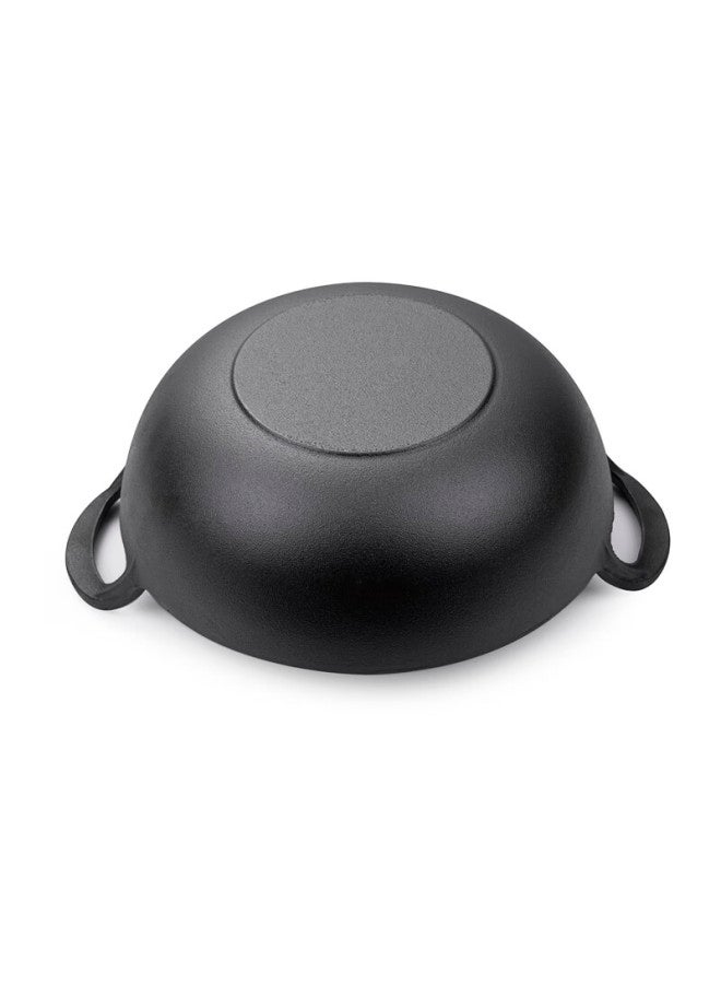 Telssida Cast Iron Thickened Double-handled Mini Wok, Non-coated Frying Pan, Non-stick Pot, Stew Pot, Dry Pot, Deep-frying Pot, Yuanbao Pot - Image 5