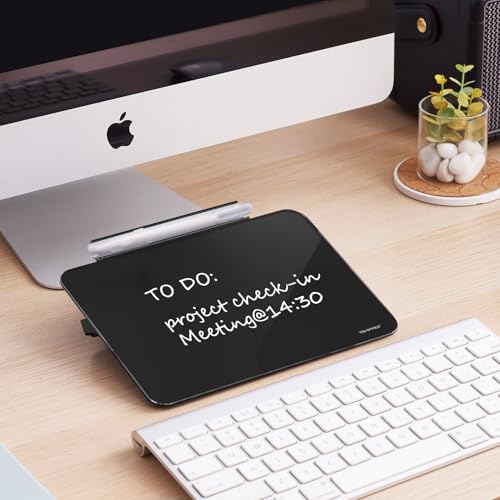 TSJ OFFICE Small Desktop Glass Dry-Erase Whiteboard - 8 X 6 Inches Tabletop Easel Whiteboard with Stand, Desk Board Buddy for Artist, Teacher and Student - Image 3