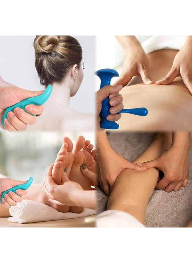 HS 2PCS Massage Tools For Back And Neck, Manual Trigger Point Massage Tool And Thumb Massager For Full Body Deep Tissue Massage, Stress Relief And Muscle Recovery, Stress Relief Gua Sha  - Image 5