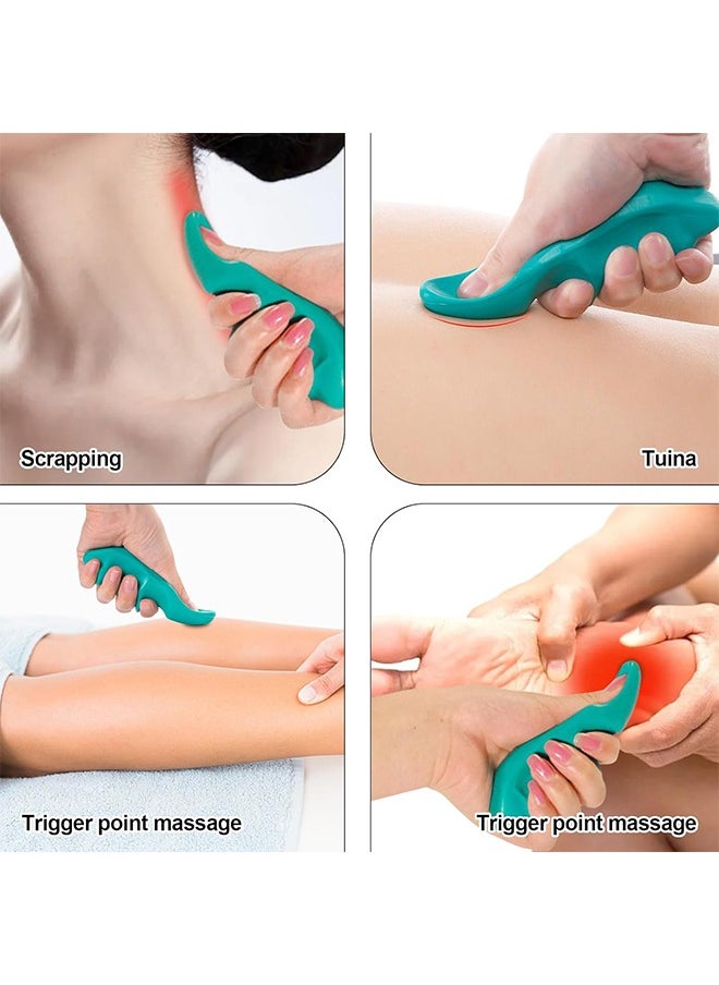 HS 2PCS Massage Tools For Back And Neck, Manual Trigger Point Massage Tool And Thumb Massager For Full Body Deep Tissue Massage, Stress Relief And Muscle Recovery, Stress Relief Gua Sha  - Image 4