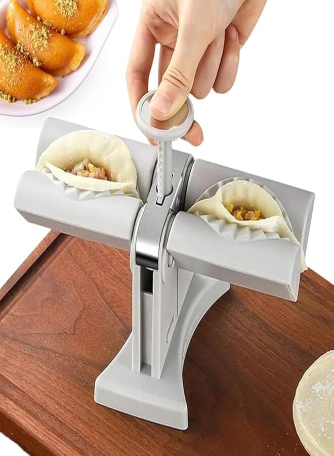 hanso Dumpling Maker, Dumpling Press, Dumpling Maker Machine, Multifunction Dumpling Mold Set Material ABS+ Stainless Steel Construction - Your Ultimate Kitchen Assistant (White)