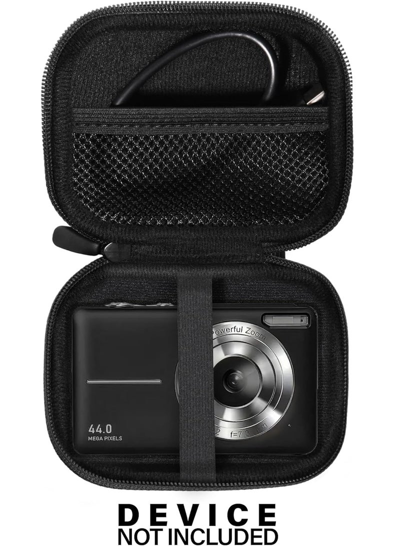 Lecran CCD digital camera bag, can store SD card, spare battery, etc., suitable for CCD digital camera, travel portable cute small camera bag (black)  - Image 2