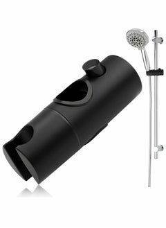 Excefore 3 Pcs Shower Head Holders,Shower Bracket Replacement 18-25mm Adjustable Shower Rod Holder Chrome Plated (Black)  - Image 1