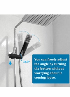 Excefore 3 Pcs Shower Head Holders,Shower Bracket Replacement 18-25mm Adjustable Shower Rod Holder Chrome Plated (Black)  - Image 4